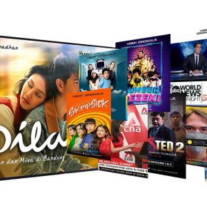 A collage of movies, shows, and series from various genres, featuring diverse casts and displayed at varying angles.